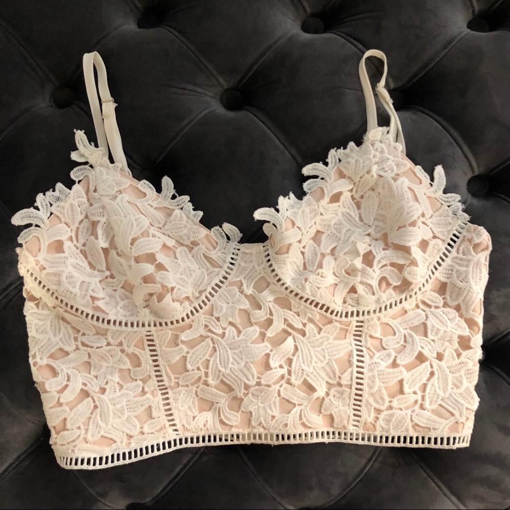 Knit Flowery Crop Top Tank